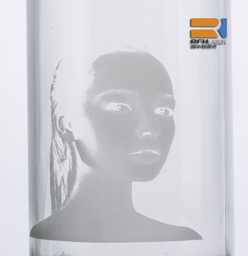 Green laser high speed printing character on glass